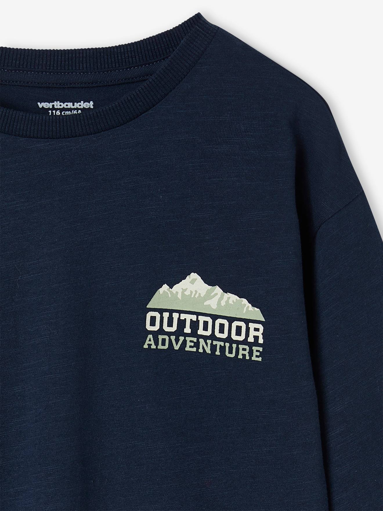 Vertbaudet Jungen Shirt, Motiv hinten - salbeigrün