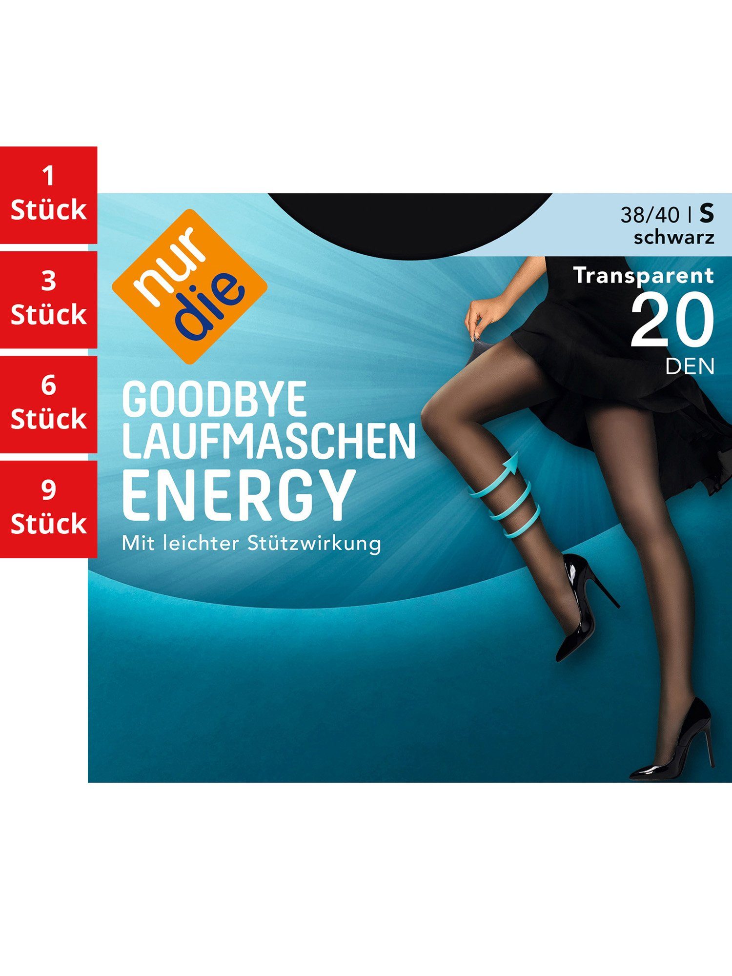 Nur Die Feinstrumpfhose Goodbye Laufmaschen Energy 20 DEN Damen (1er/3er/6er/9er Pack 1 St) nylon transparent Fein-strumpfhose durchsichtig frauen multi-pack matt