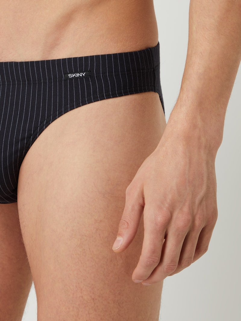 Slip mit Stretch-Anteil im 2er-Pack in schwarz