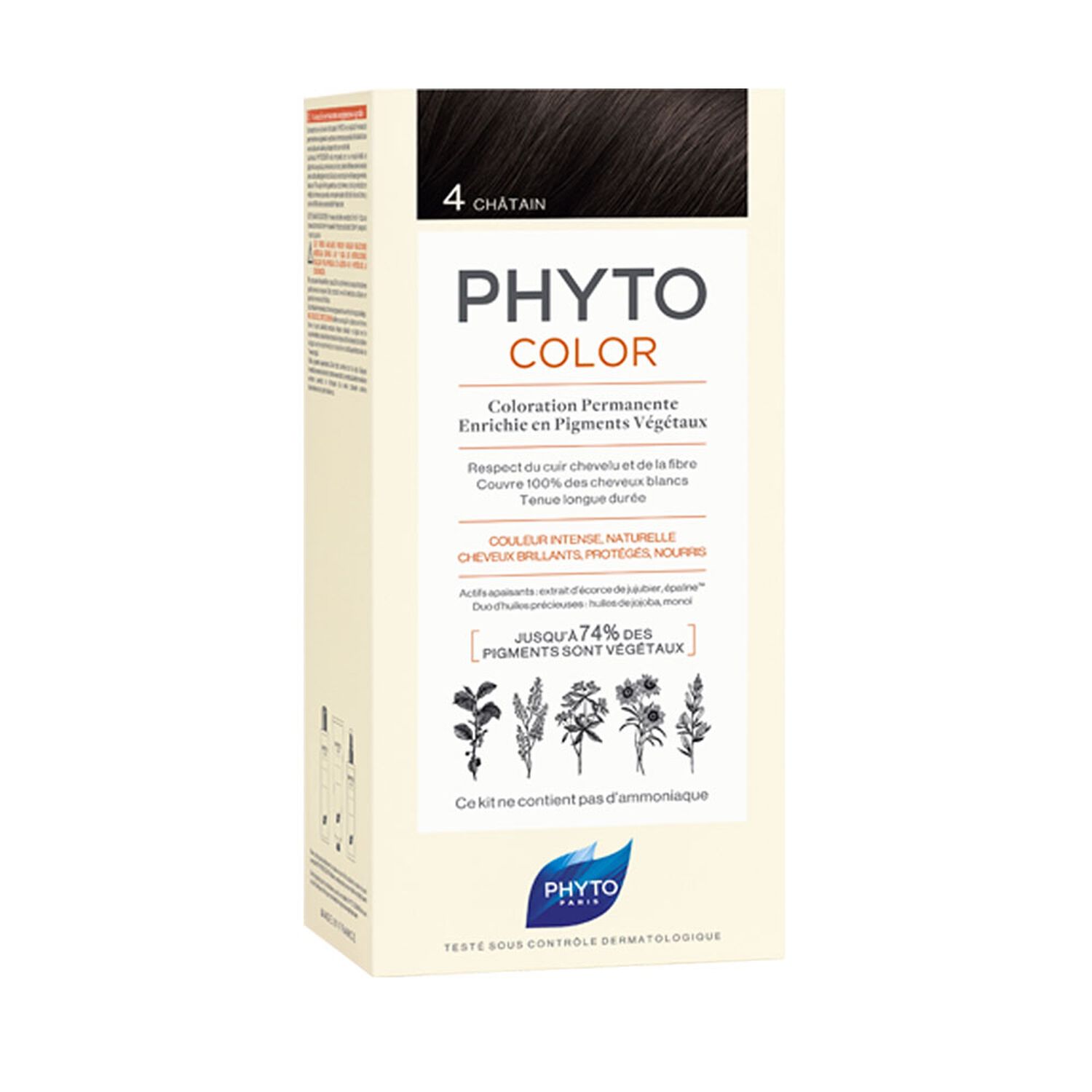 Phyto Phytocolor Coloration Permanente 4 Châtain - Cheveux Colorés Ou Blancs