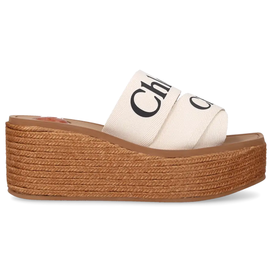 Chloé - Sandalen WOODY Baumwolle - weiß