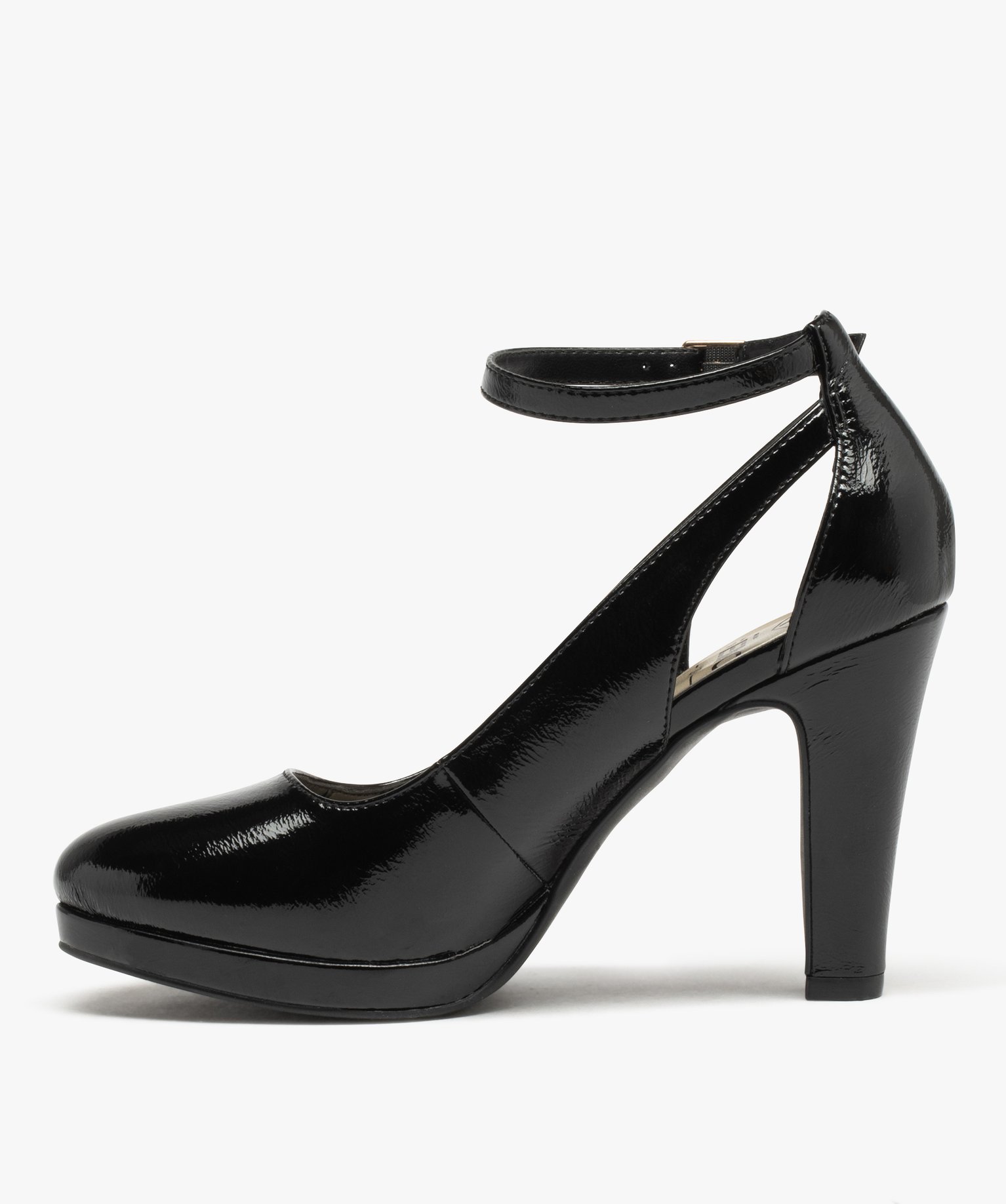 Escarpins à fine bride et talon haut femme noir | GEMO