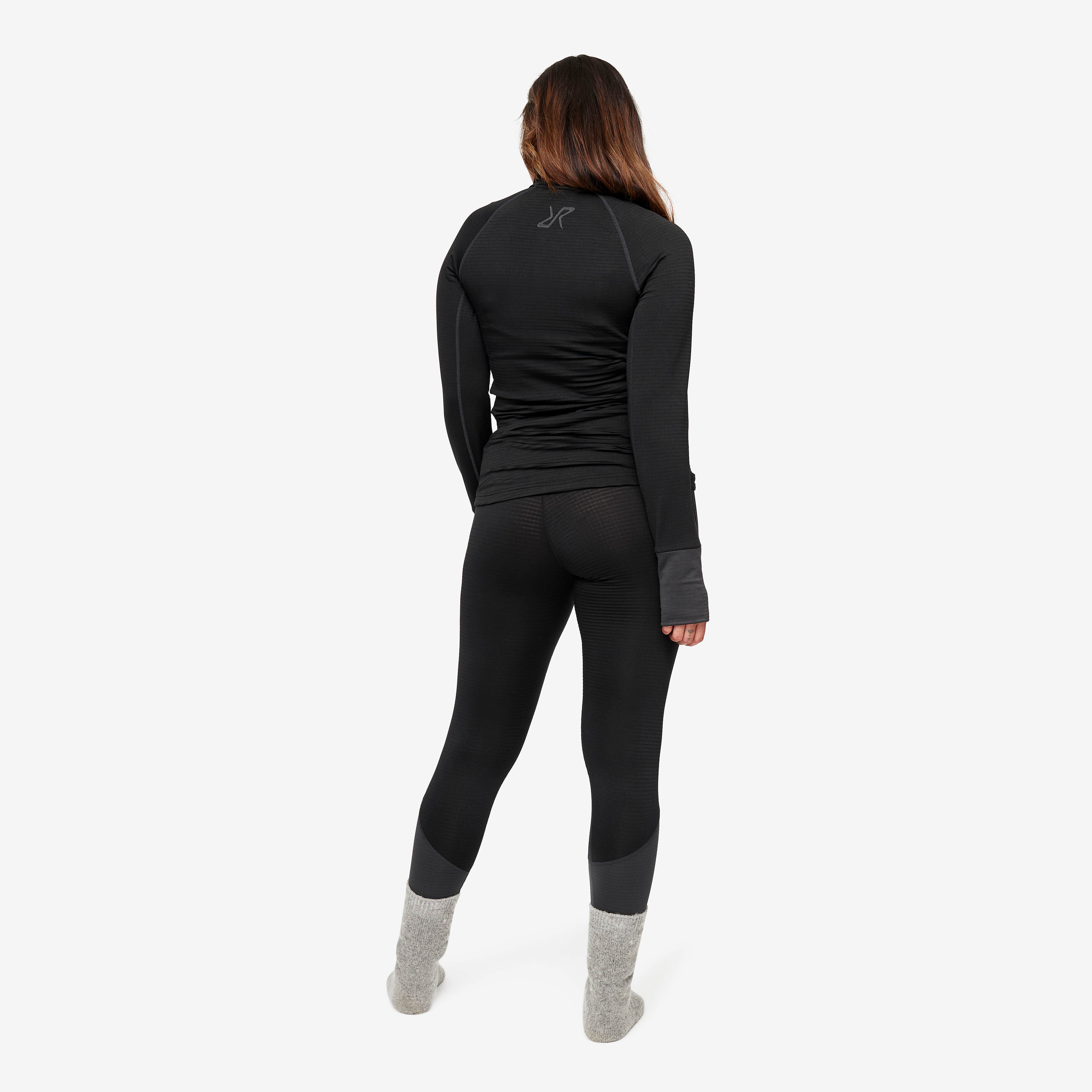 Hiball Waffle Base Layer Set Femme Black