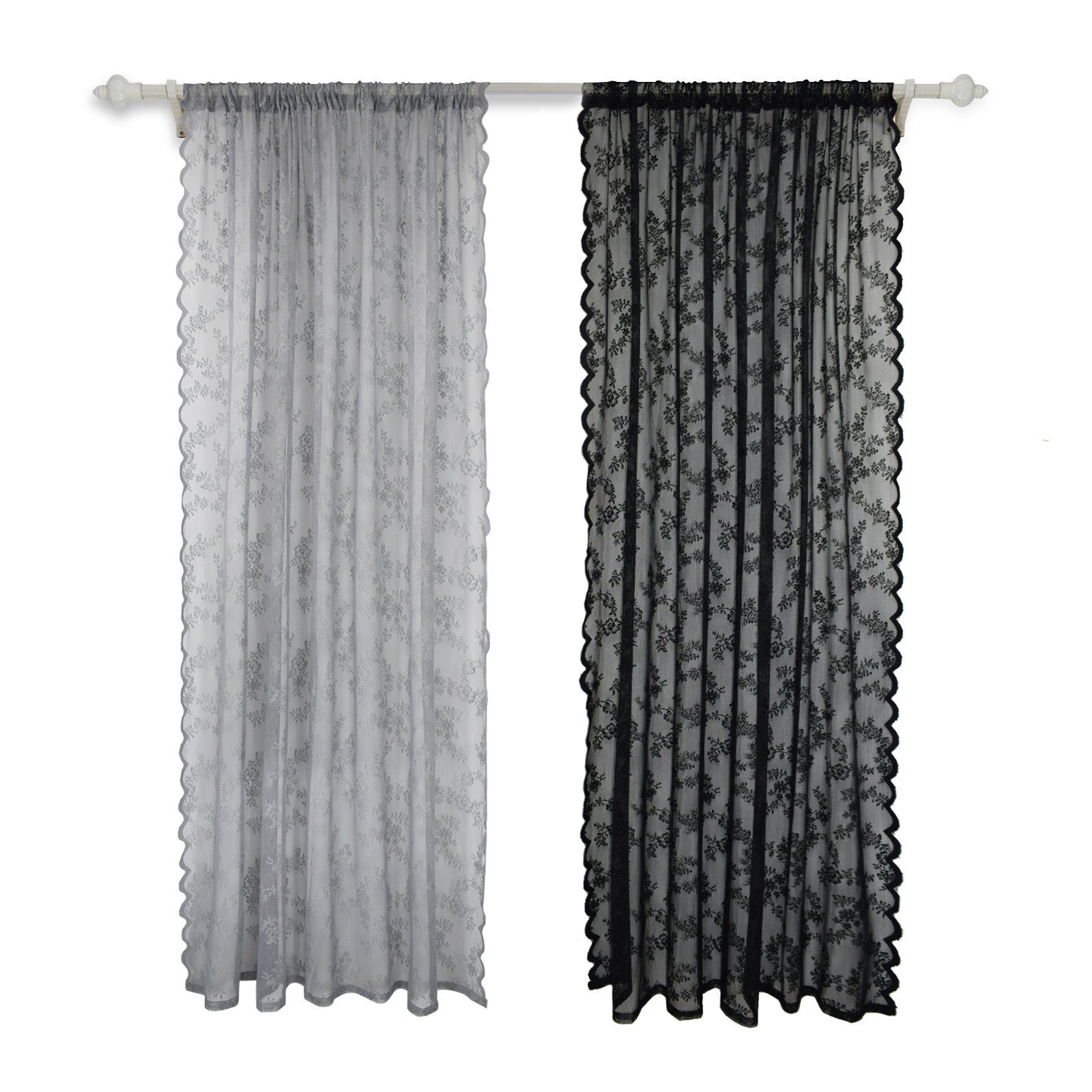 Schiebegardine Vorhang Florale, Spitze Screening Tür Vorhänge, Stabtasche, 3 Farben, BTTO, (1 St), Fensterabschirmung für Wohnzimmer, Schlafzimmer, Patio(1/2 St), H×B: 160×145;183×145;213×145;244×145;274x145