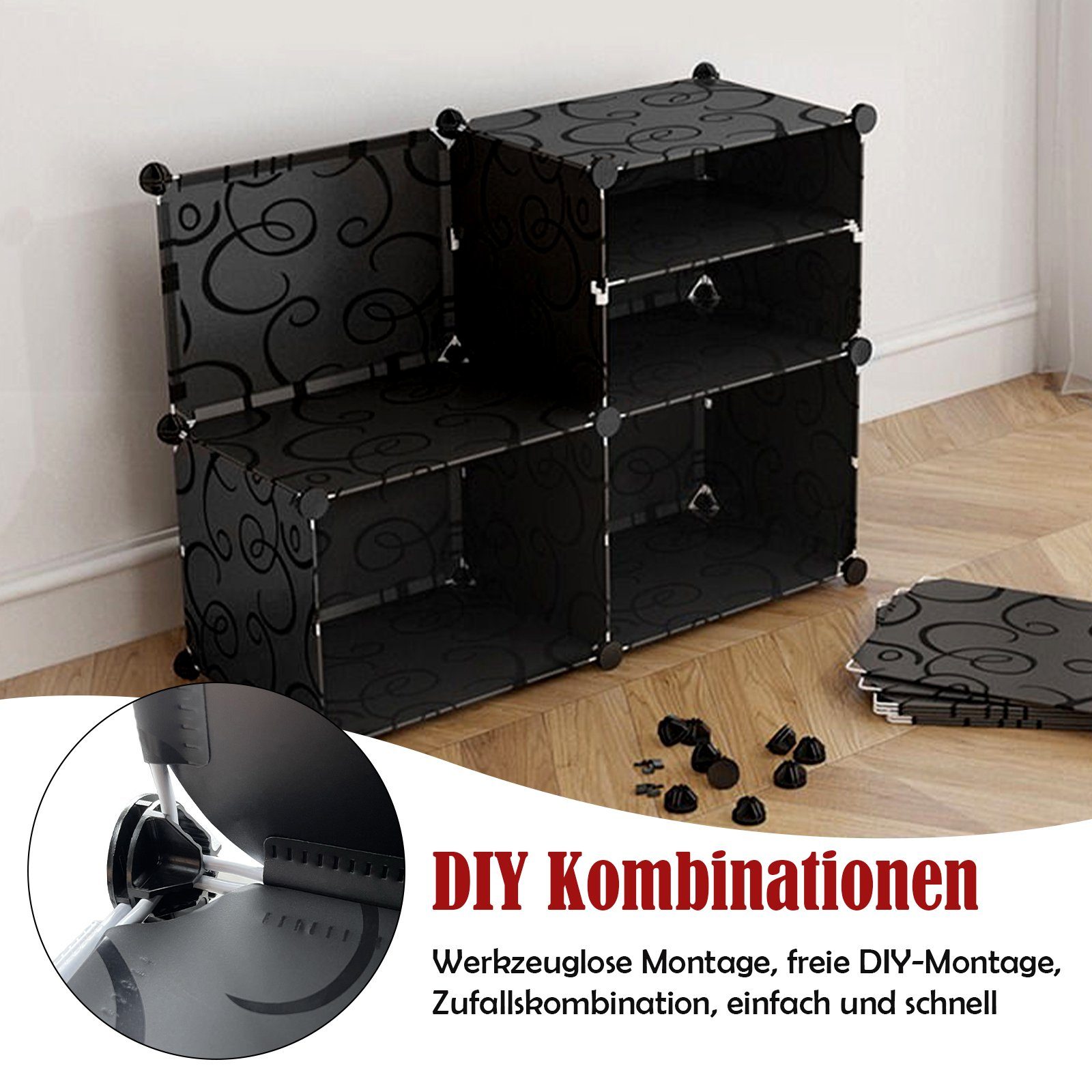AUFUN Schuhregal stapelbaren Schuhboxen Schuhschrank, für Schuhablage