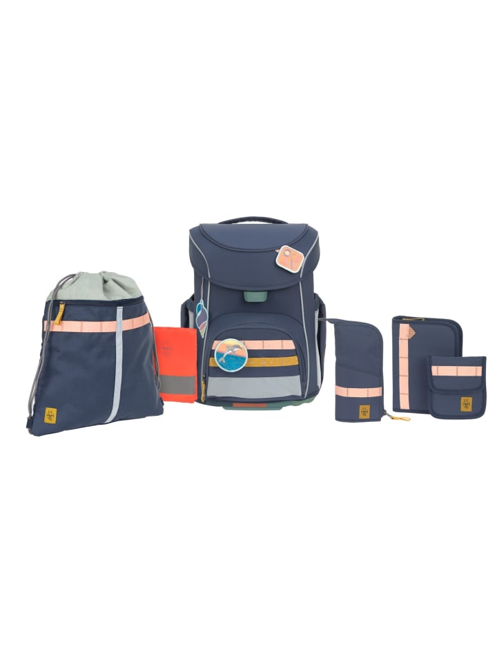 Lässig Lässig Schulranzen Set 7-teilig, Slim Unique navy günstig kaufen onesize