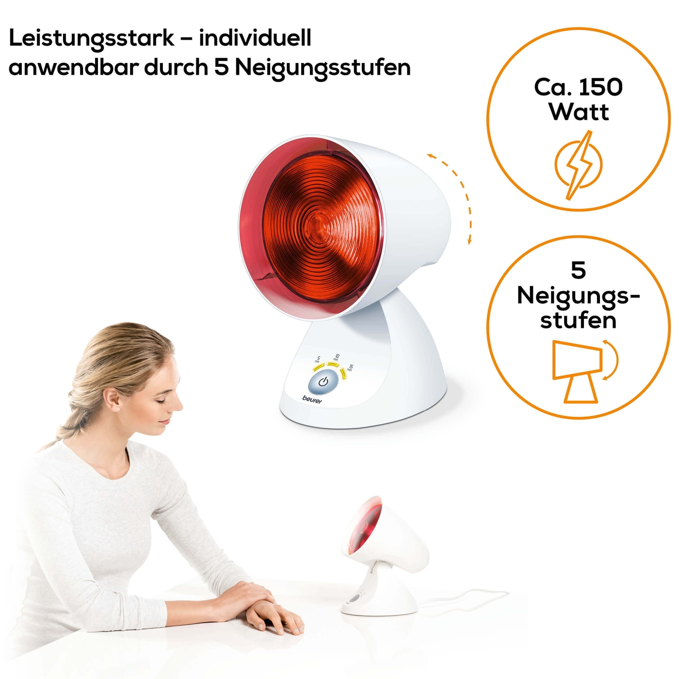Beurer Infrarotlampe IL 35-Infrarotlampe mit Timer & Abschaltautomatik bei Erkältung & Verspannung