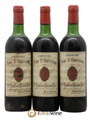 Saint-Émilion Grand Cru Château Tour Saint Christophe 1975 - Lot de 3 Bouteilles