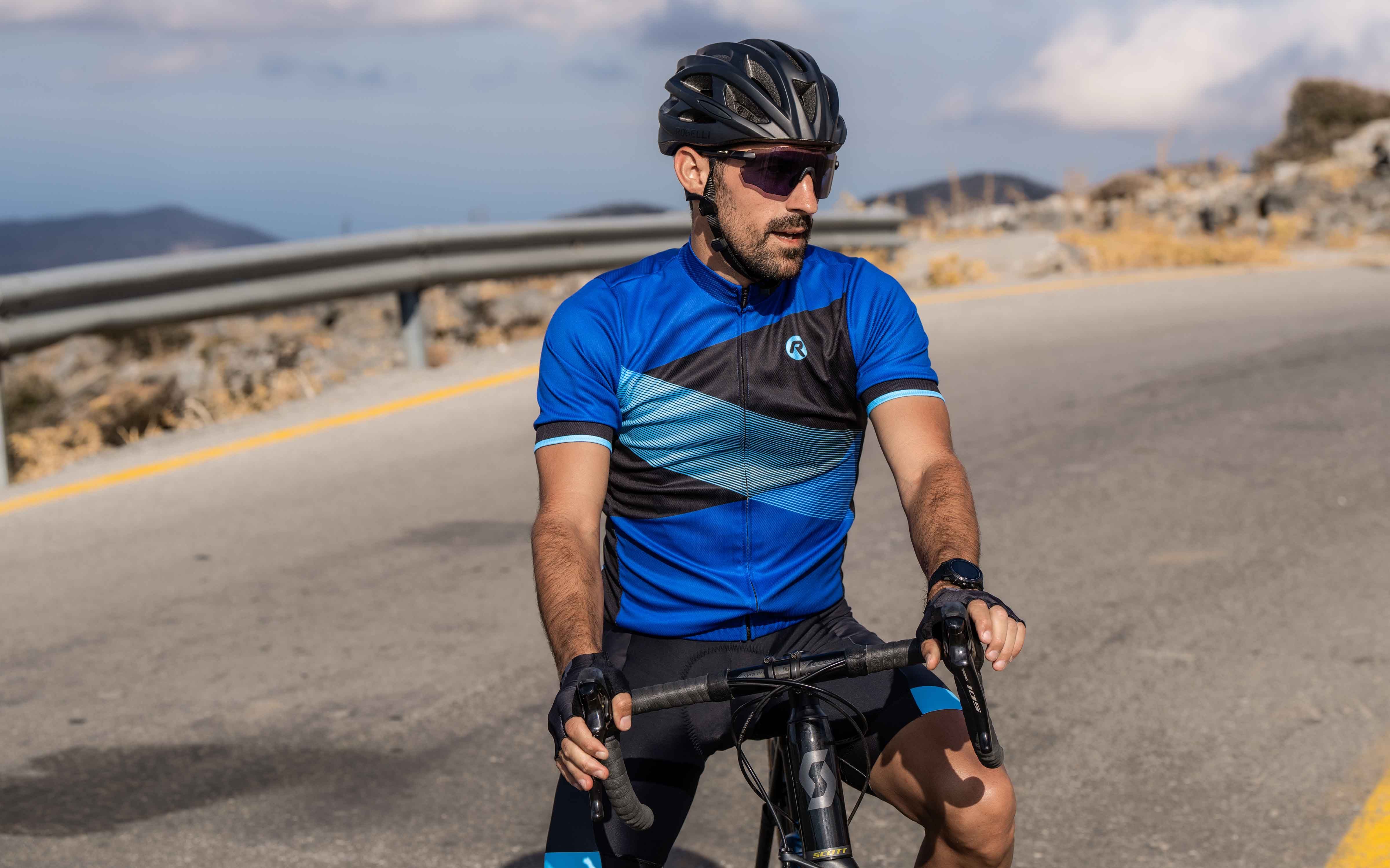 Rogelli Groove Blau Herren Radtrikot Kurzarm