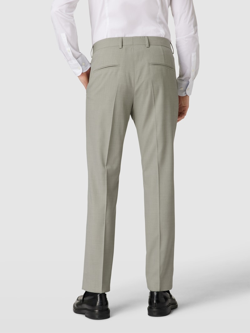 Bundfaltenhose mit französischen Eingrifftaschen Modell 'Tenuta' in silber