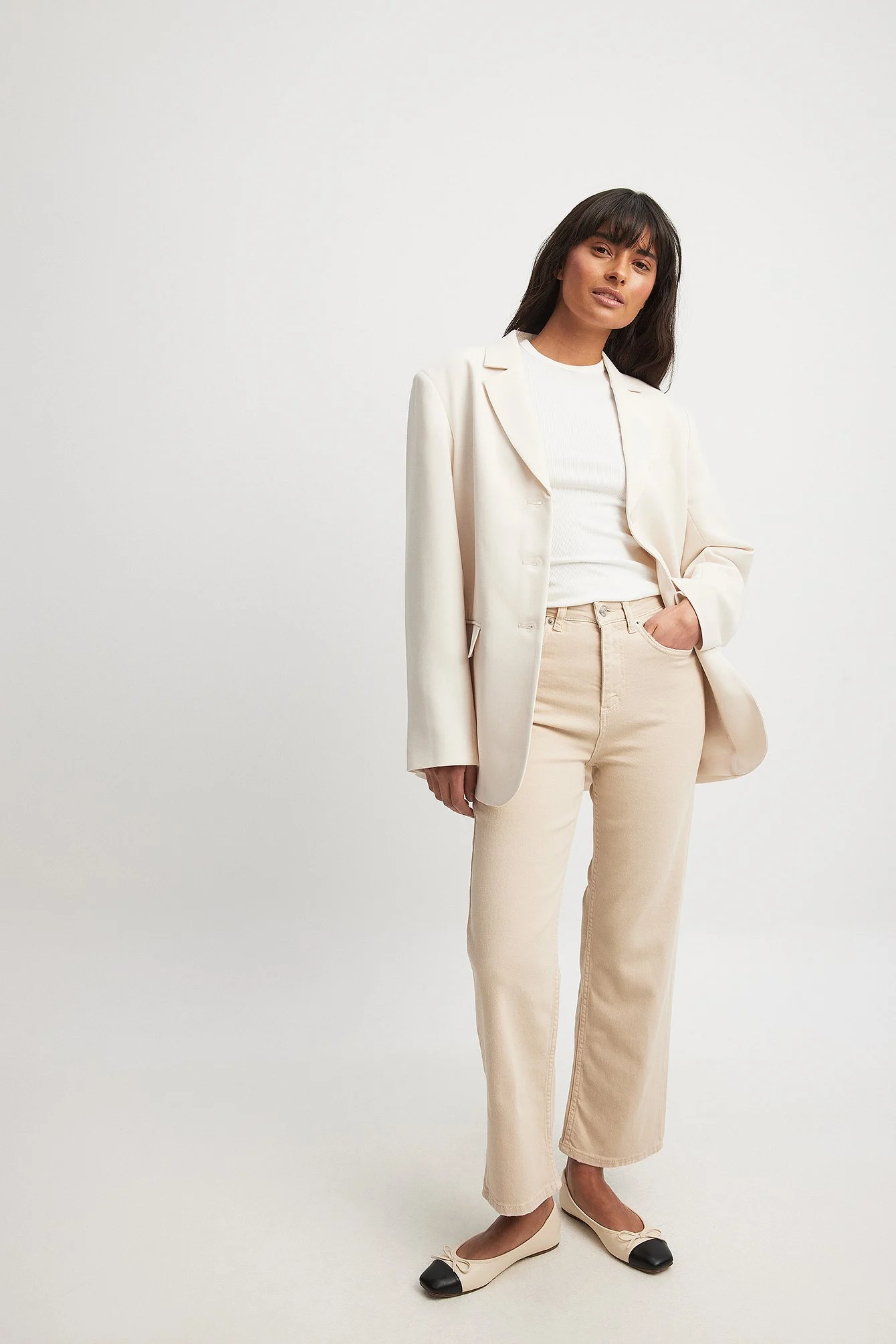 Hochgeschnittene Cropped-Jeans