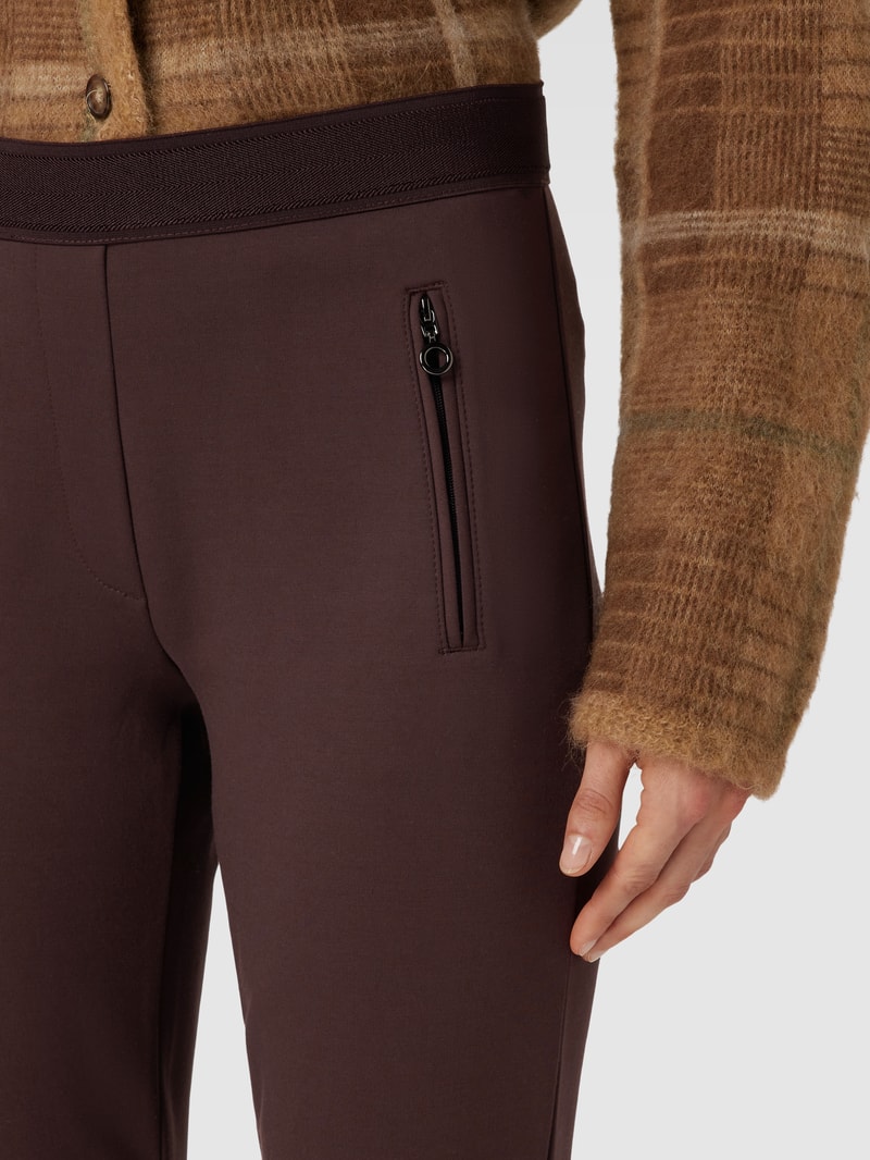 Skinny Fit Stoffhose mit Stretch-Anteil in schokobraun