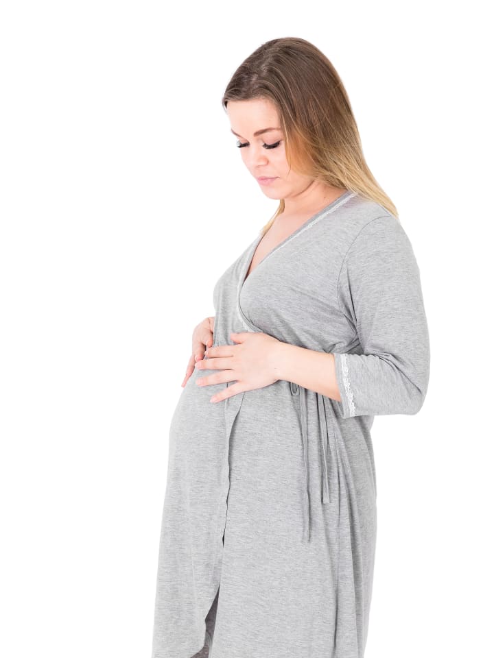 petit amour GISELE Tunika für Schwangere in Hellgrau Melange günstig kaufen