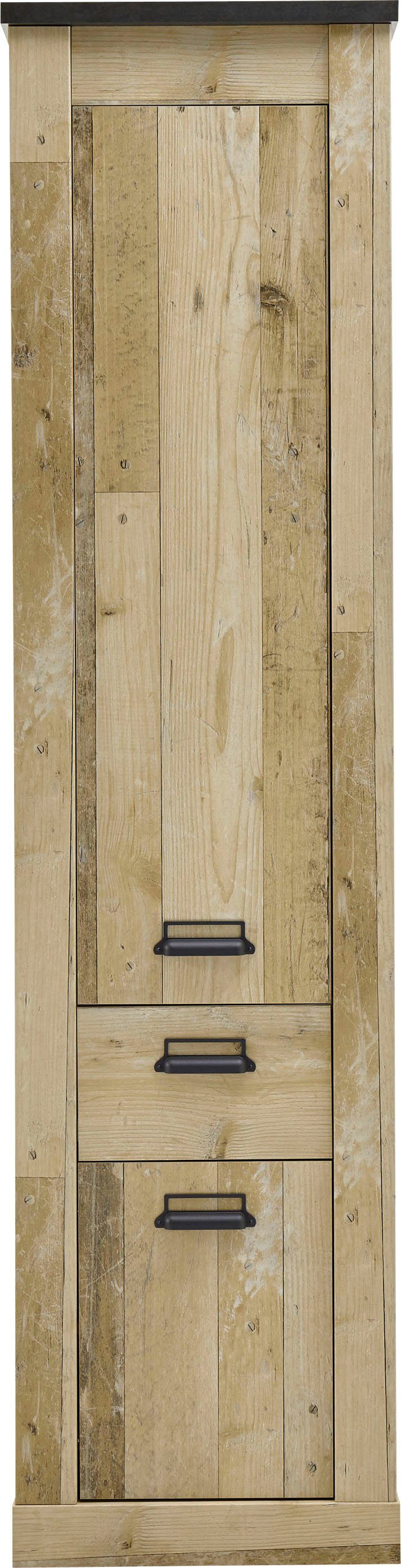 Home affaire Stauraumschrank SHERWOOD in modernem Holz Dekor, mit Apothekergriffen aus Metall, Höhe 201 cm