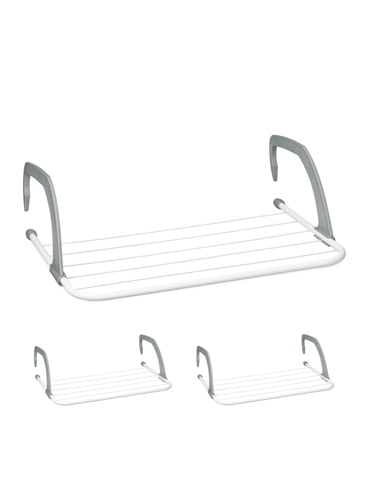relaxdays 3 x Wäscheständer in Weiß/ Grau - (B)51 x (H)16 x (T)51 cm günstig kaufen onesize