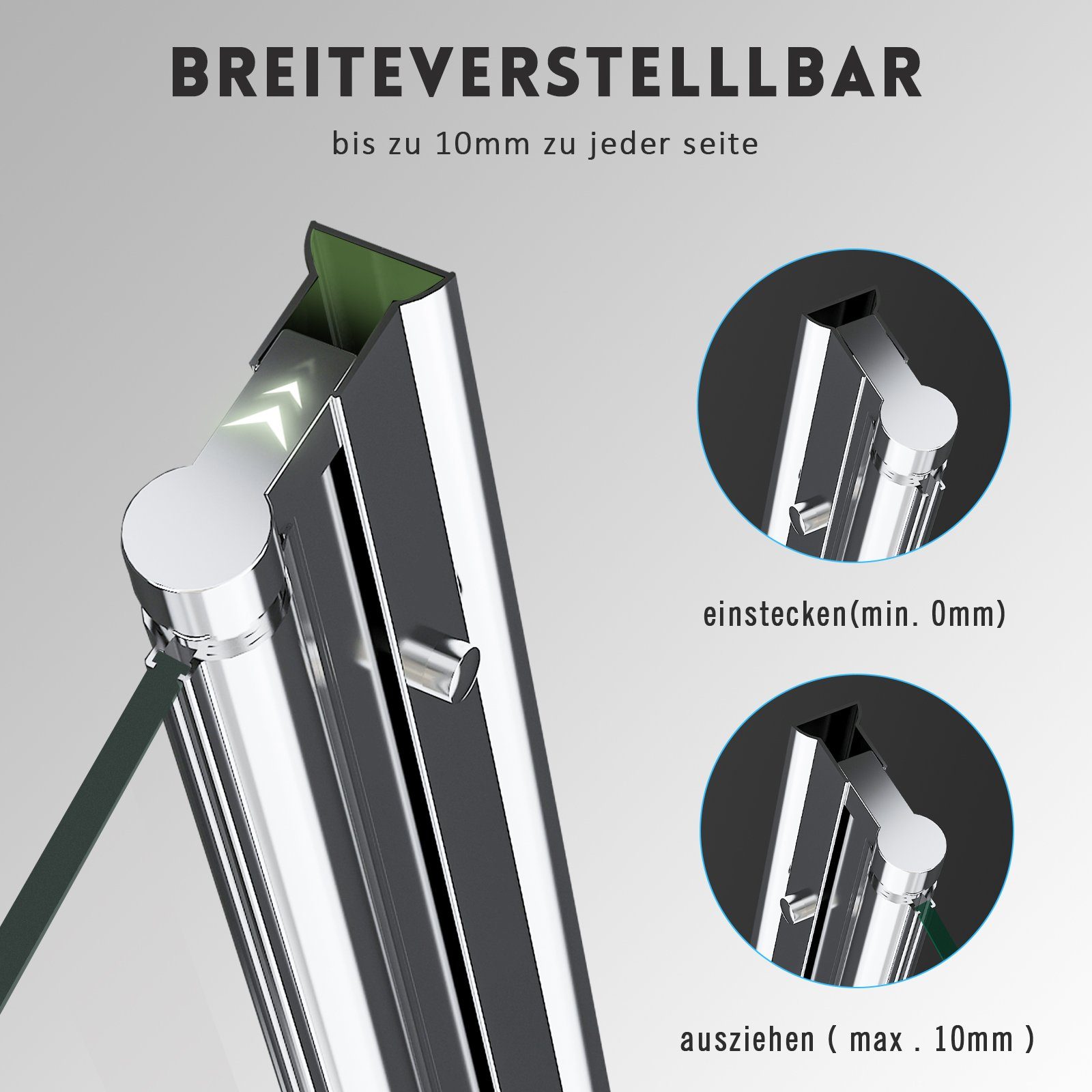 Boromal Badewannenaufsatz Glas 140 x 140cm 3 teilig Duschwand für Badewanne faltbar 180°, 5mm Sicherheitsglas, (Badewannenfaltwand, milchglas), Hebe- / Senkfunktion, Rechts-und Links montierbar