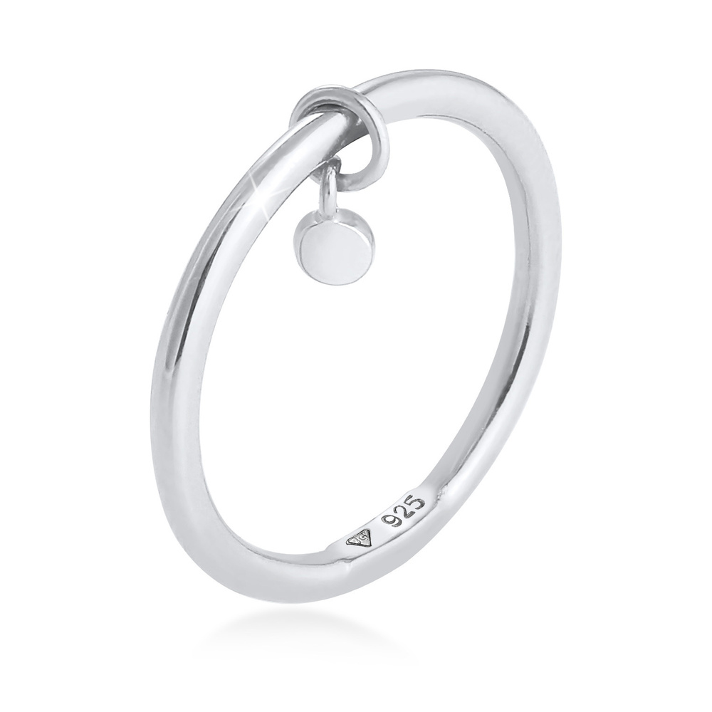 Elli Elli Bague Plaquette ronde pour dames Bandring Minimum de base en argent sterling Bague