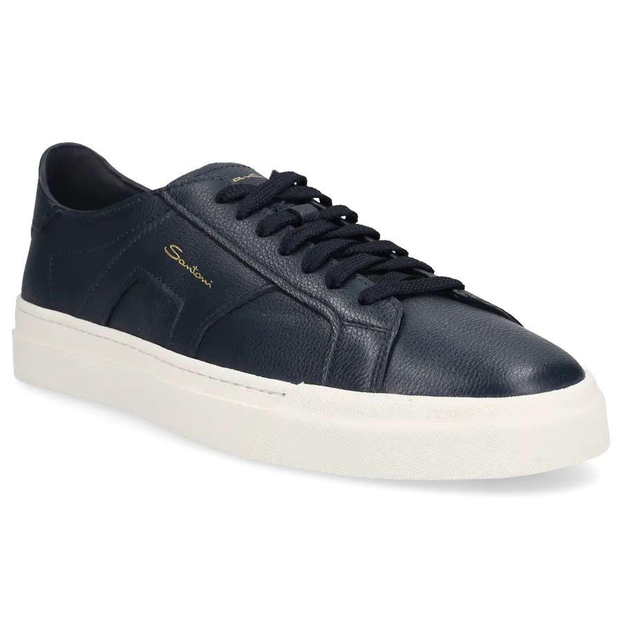 Santoni - Sneaker low DOUBLE BUCKLE Kalbsleder - blau