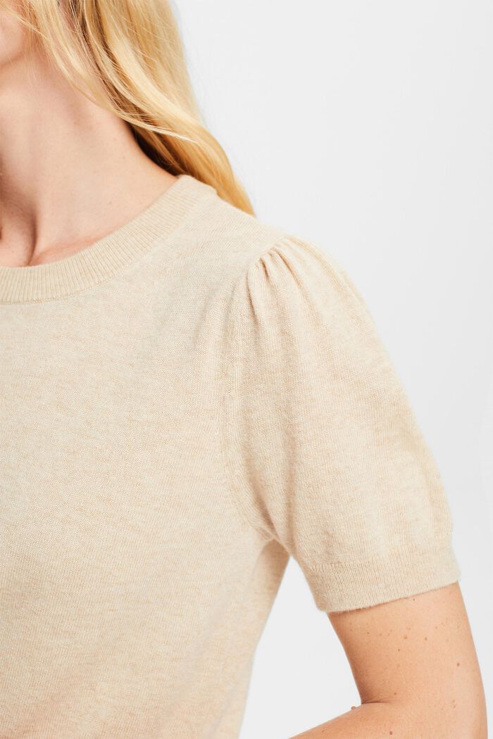 Mit Kaschmir: Kurzarmpullover