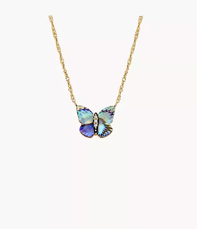 Fossil Kette Sutton Butterfly Wings Anhänger Abalone mehrfarbig