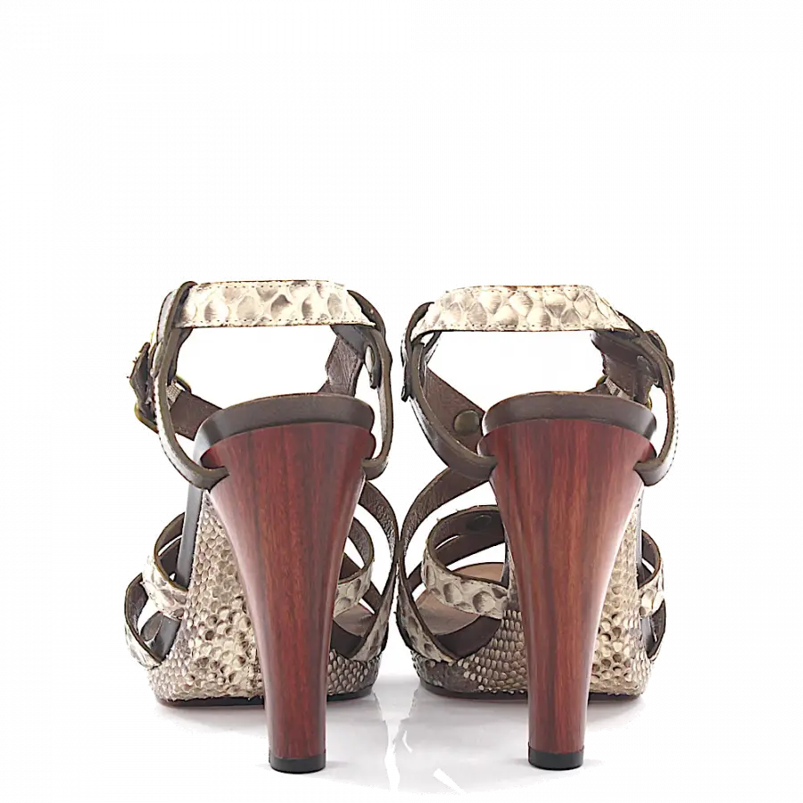 UGG - Sandalen Pythonleder beige - grau