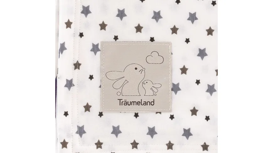 Träumeland Jersey Decke Design Sterne 75x100cm weiß