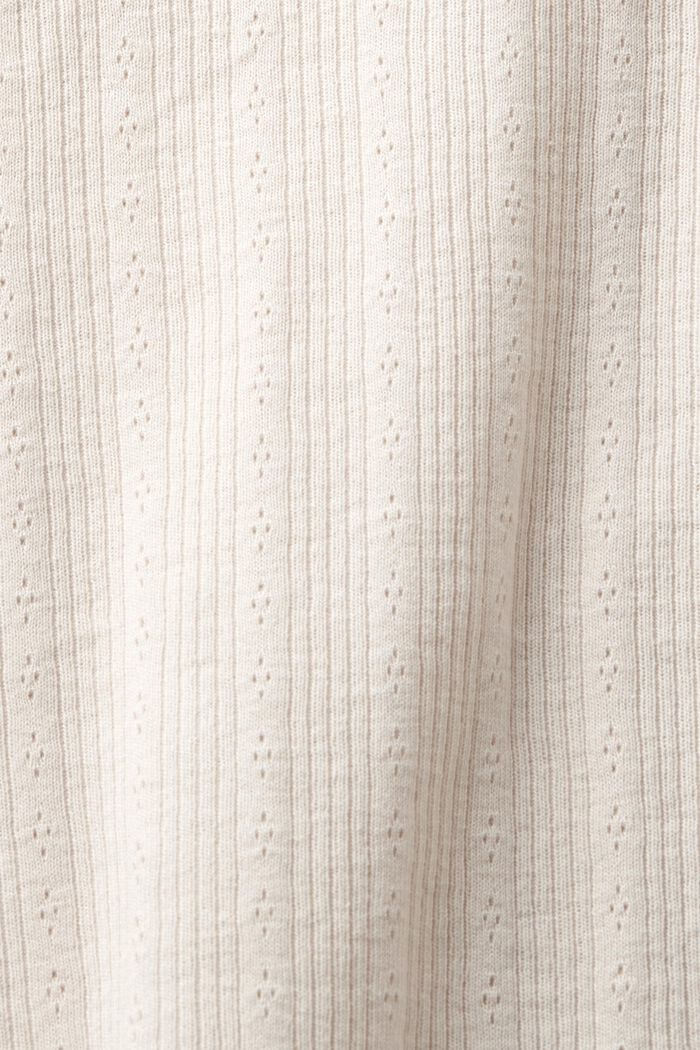 Pointelle-T-Shirt in gerippter Optik