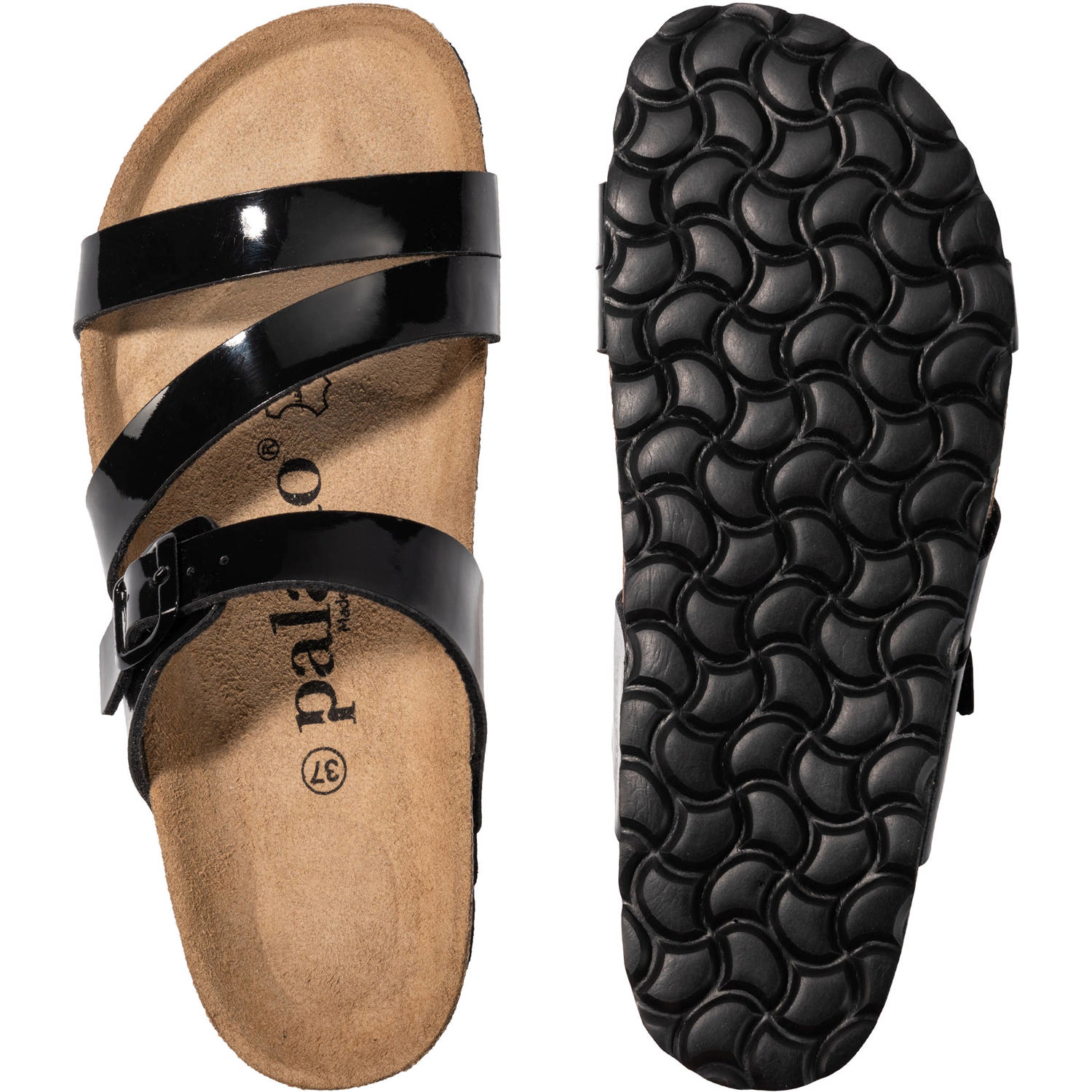 Palado Ikaria Lack, Pantoletten, Damen, Schwarz