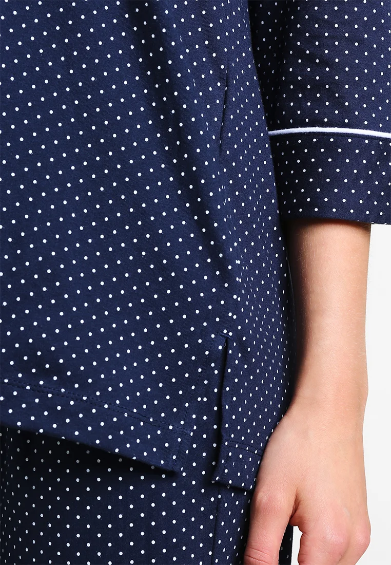 Conjunto clásico de cuello con muesca y mangas Heritage de Lauren Ralph Lauren - Pijamas