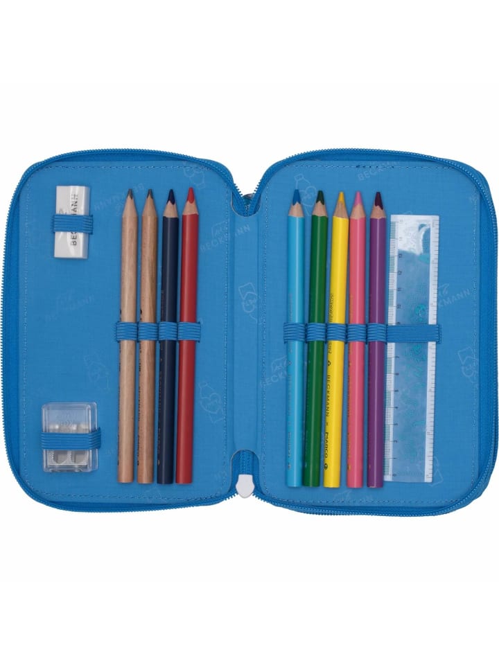 BECKMANN 3-Fächrige Federmappe Ocean in blau günstig kaufen onesize