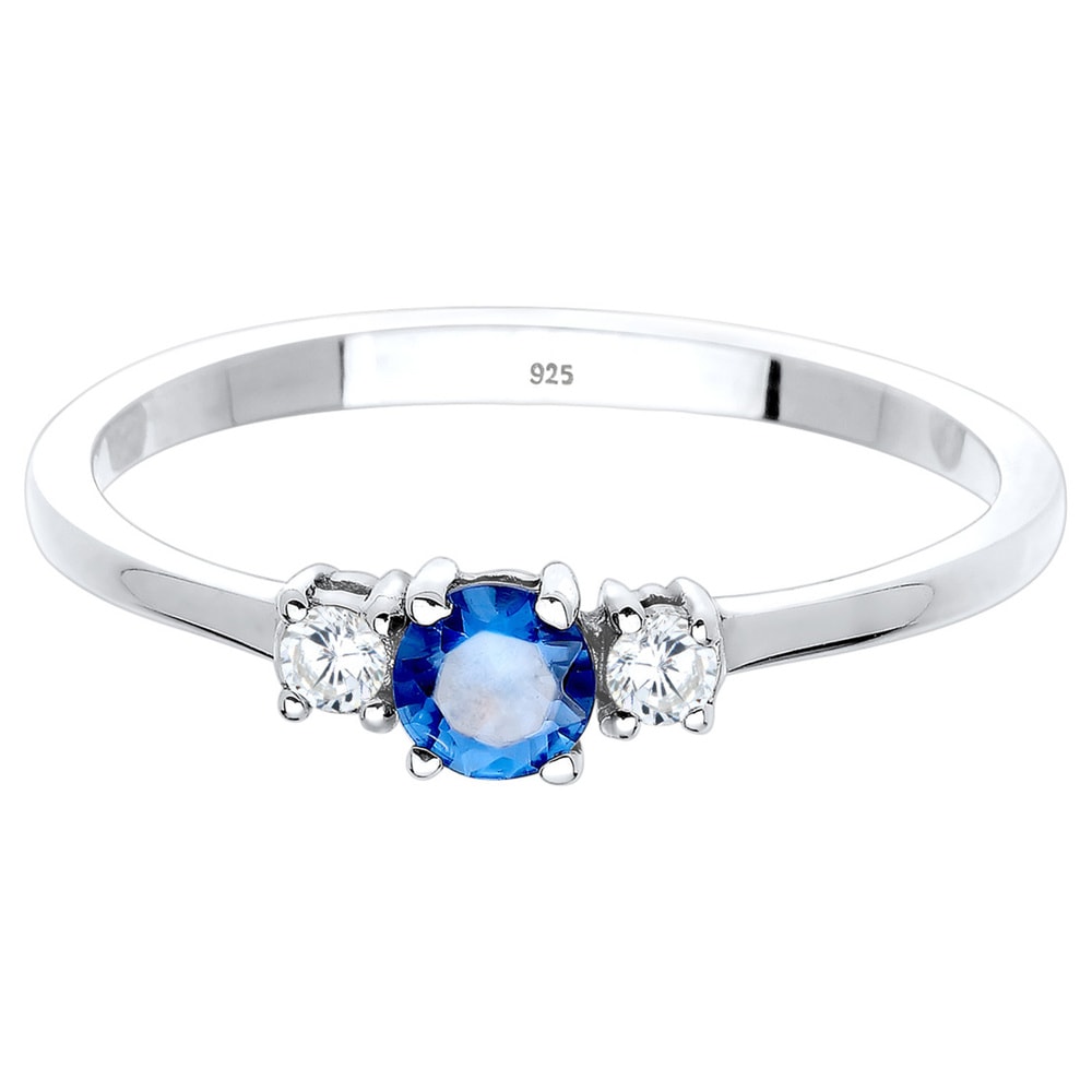 Elli Elli Bague Femmes Fiançailles Classique avec Saphir Synthétique et Cristaux de Zi Bague