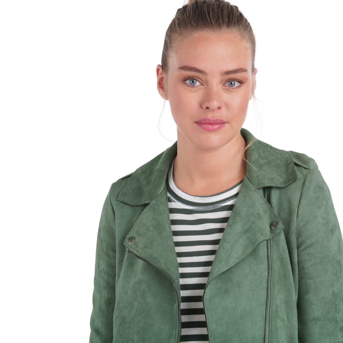 Damen Velours-Bikerjacke mit Reißverschluss
