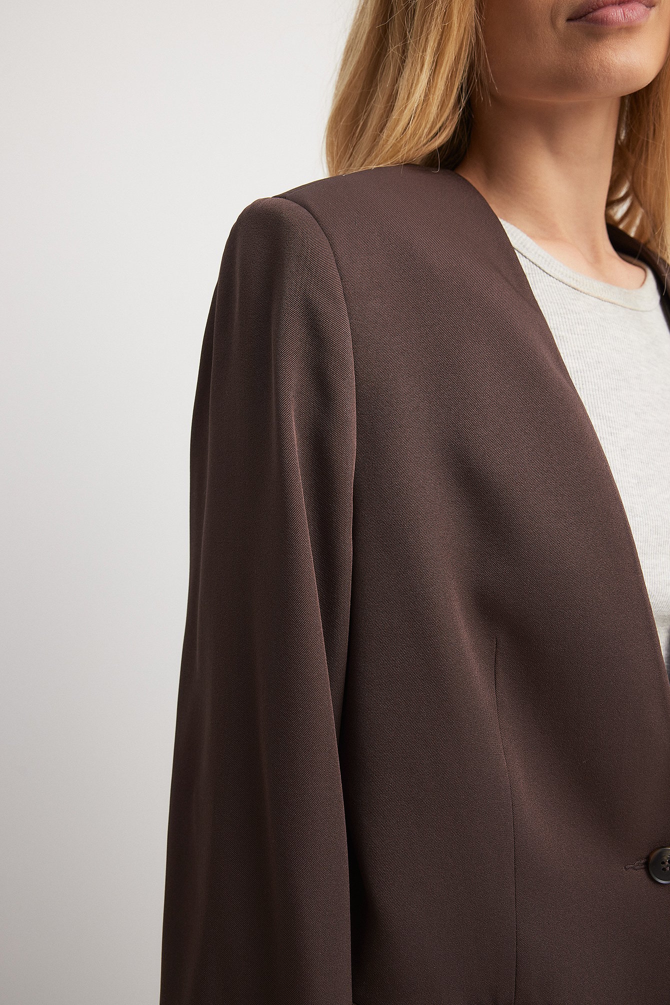 Gerader Oversize-Blazer ohne Revers