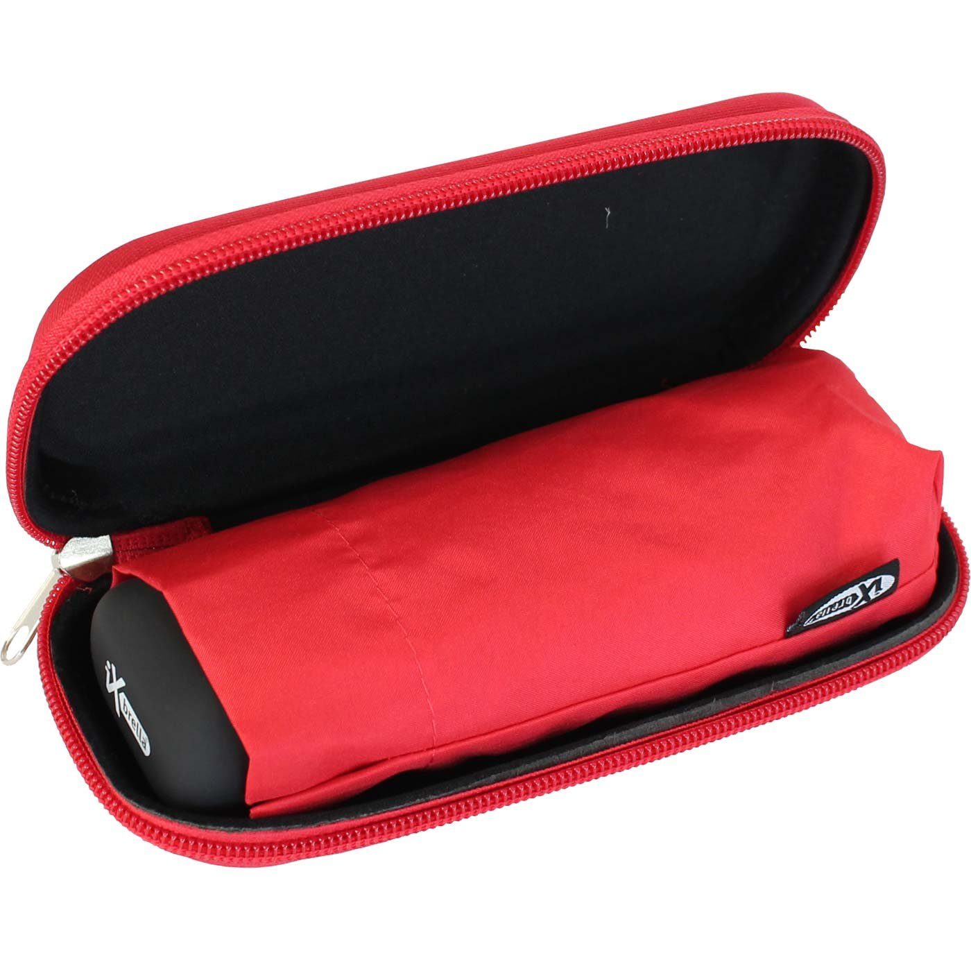 iX-brella Taschenregenschirm Super-Mini-Schirm - winziger Regenschirm im Etui, klein