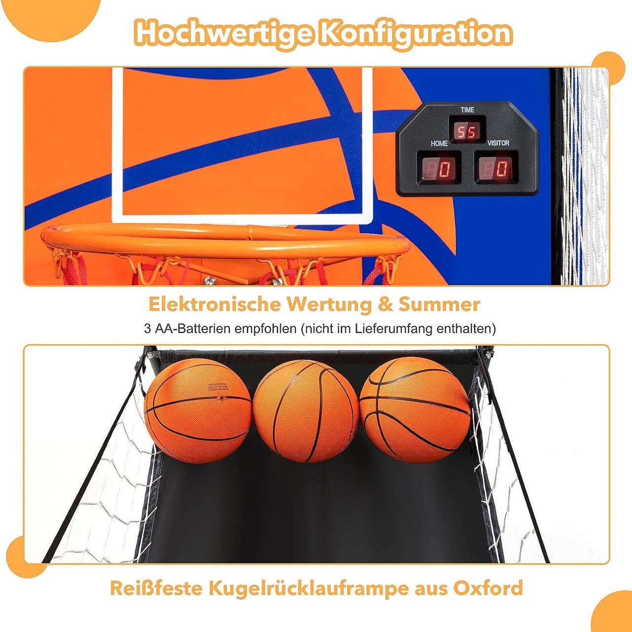 Costway Arcade-Basketballspiel klappbar