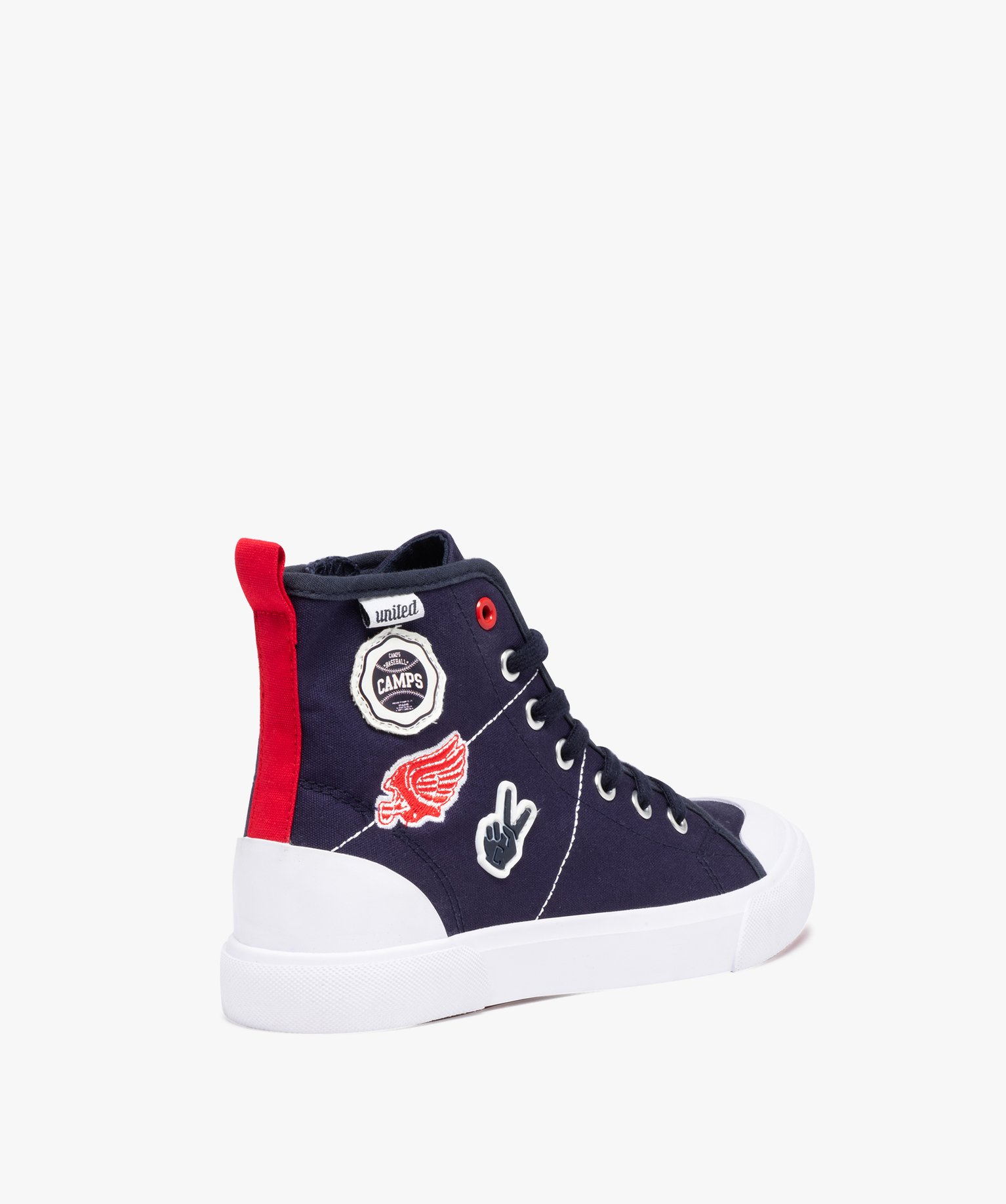 Baskets Garçon mid-cut en toile avec patchs – Camps United marine | GEMO