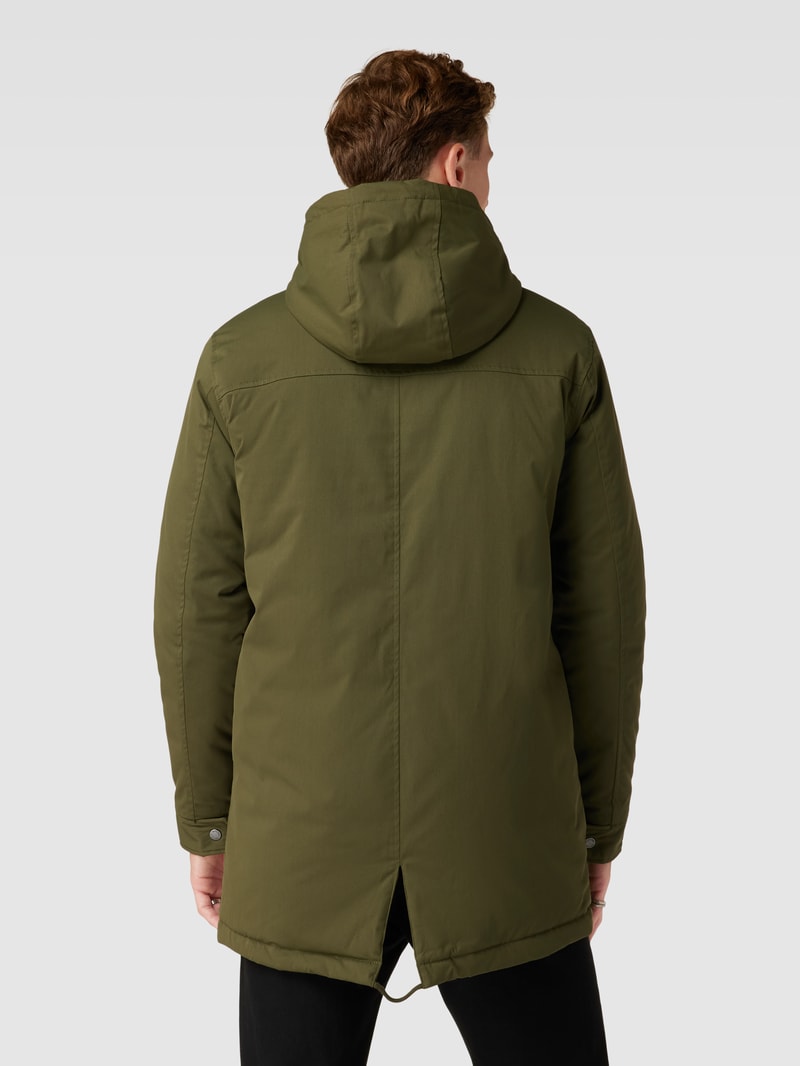 Parka mit Kapuze Modell 'ALEXANDER' in olivgrün