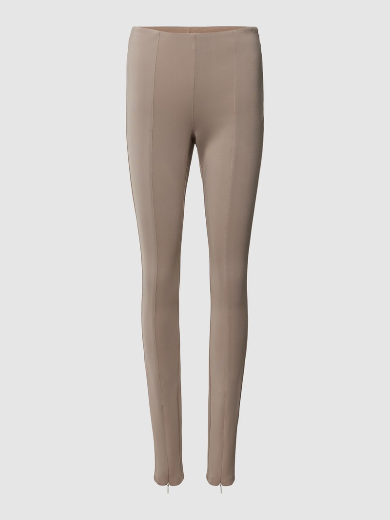 Leggings mit elastischem Bund in taupe