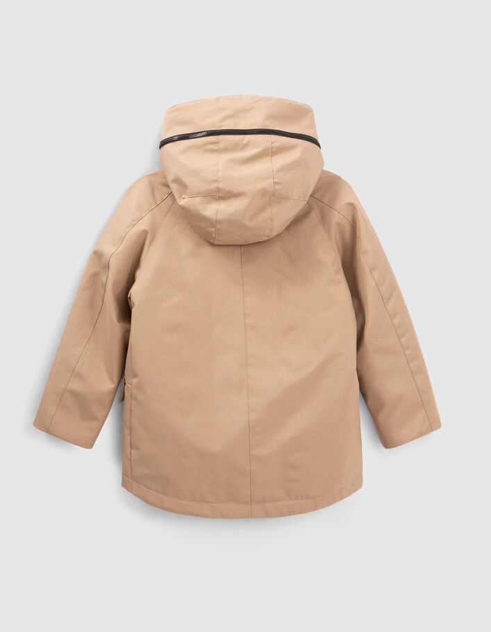 Parka 2-en-1 moka et blouson noir garçon