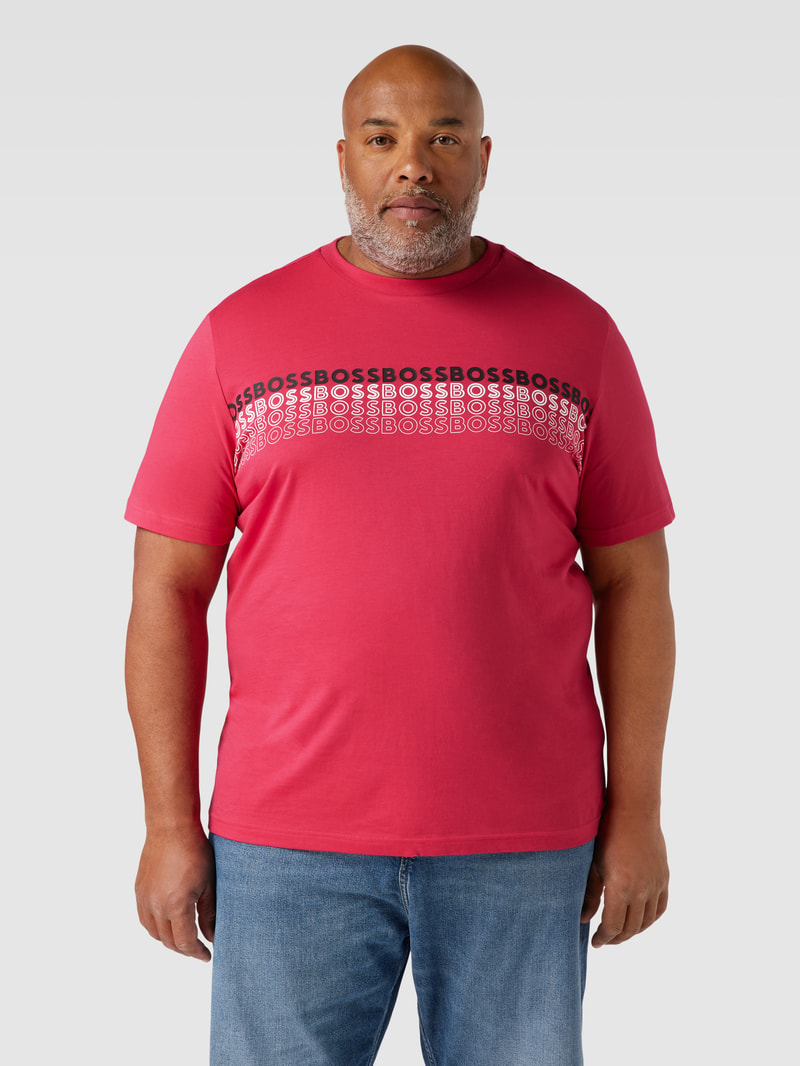 PLUS SIZE T-Shirt mit Label-Print in pink