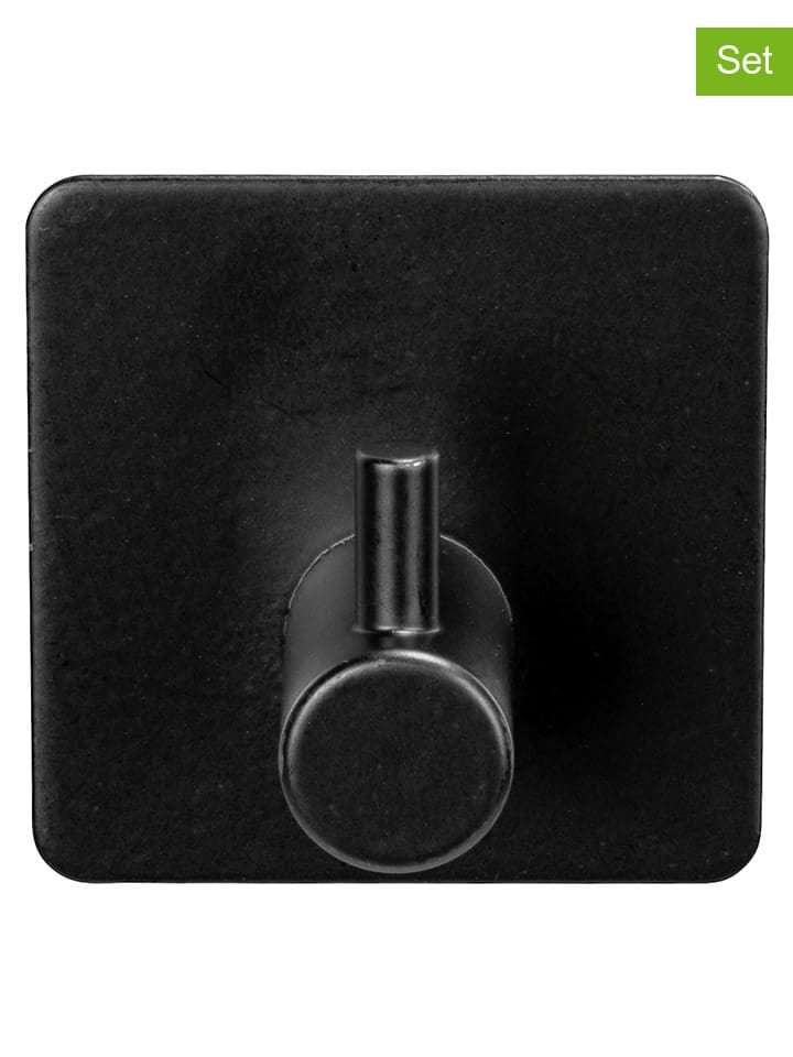Wenko 2er-Set: Wandhaken in Schwarz - (B)4,5 x (H)4,5 x (T)3 cm günstig kaufen onesize