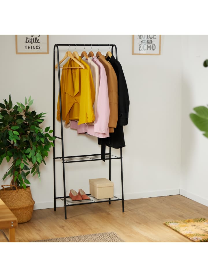 relaxdays Kleiderständer in Schwarz - (B)80,5 x (H)162 x (T)35 cm günstig kaufen onesize