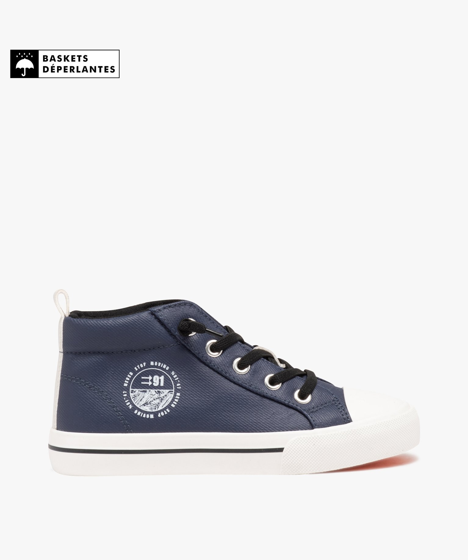Baskets Garçon mid-cut déperlantes marine | GEMO