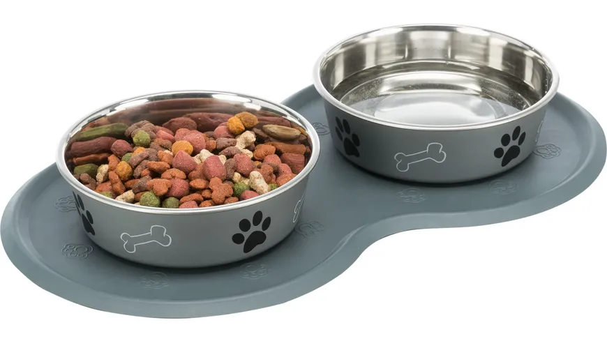 Trixie Napfunterlage Naturgummi grau 45 x 25 cm Hunde Zubehör