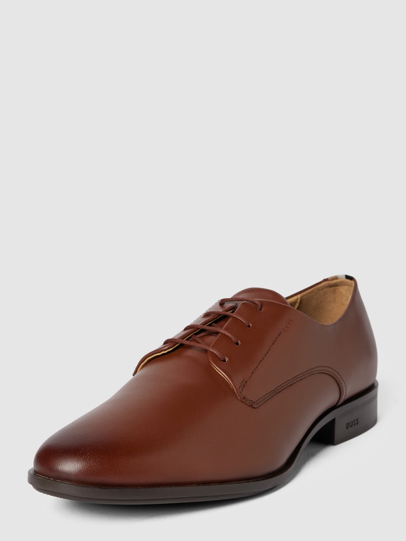 Derby-Schuhe aus Leder Modell 'Colby' in cognac