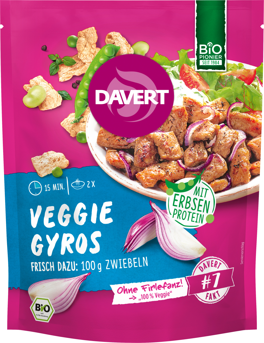 Fertiggericht, Veggie Gyros mit Erbsenprotein, 68 g