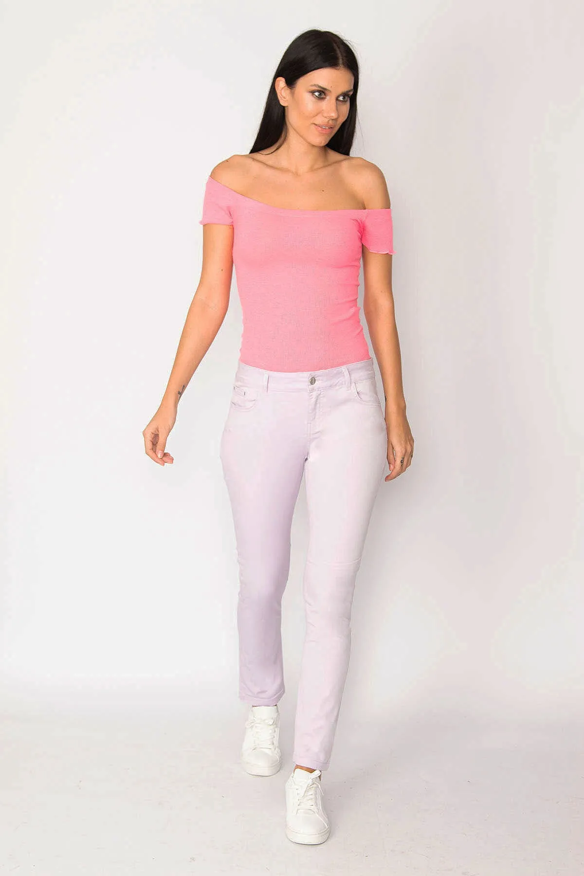 Şans Tekstil  Lilafarbene 5-Pocket-Hose für Damen 85n6252