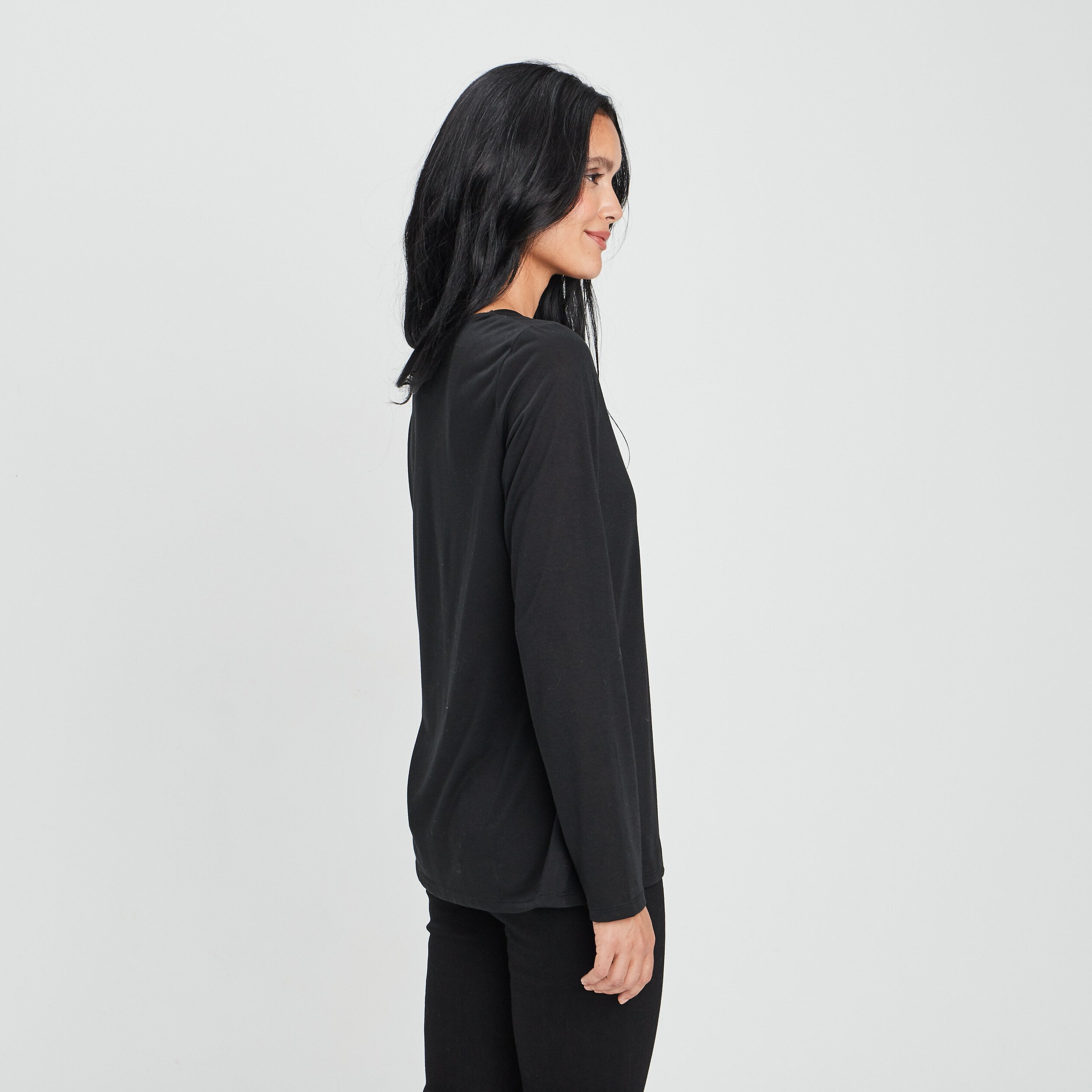 T-shirt manches longues noir femme | La Halle