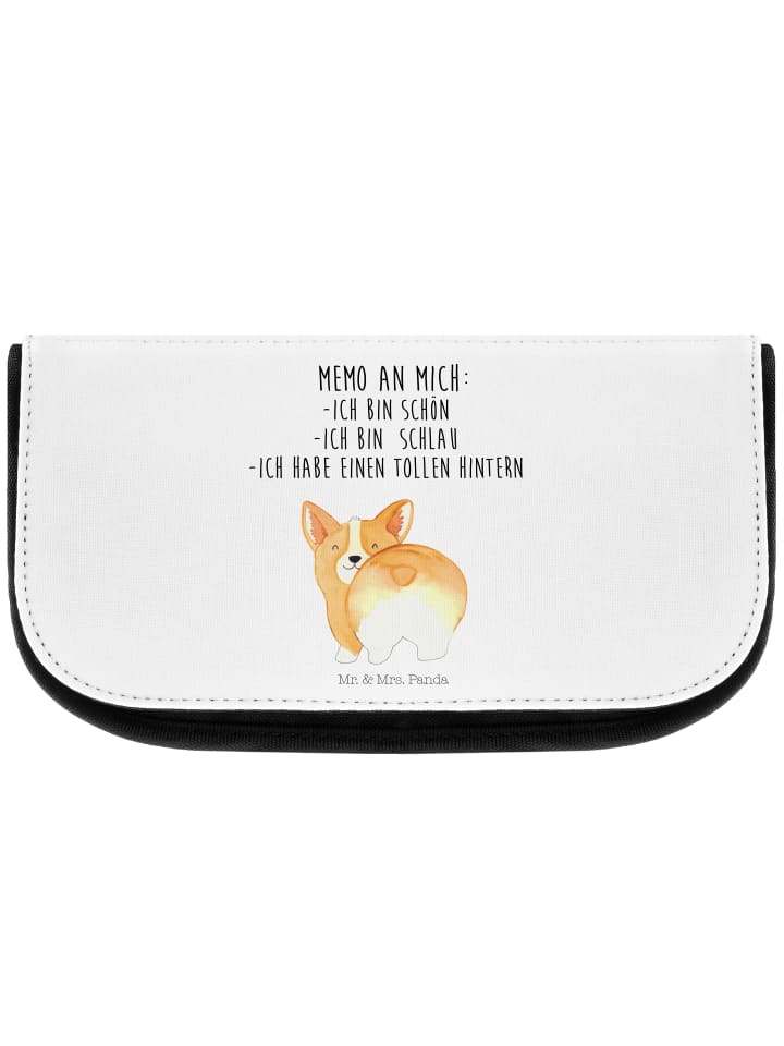 Mr. & Mrs. Panda Kosmetiktasche Corgi Po mit Spruch in Weiß günstig kaufen onesize
