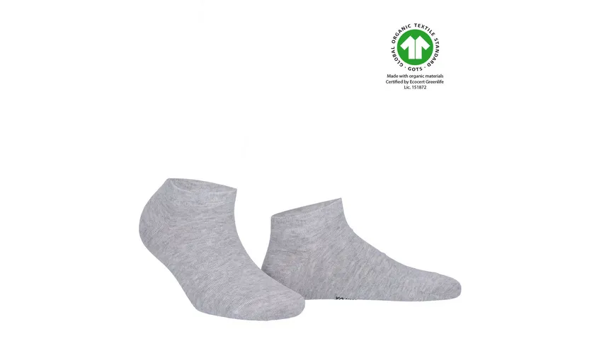 WILOX Damen Sneaker Socken Organic Cotton silber